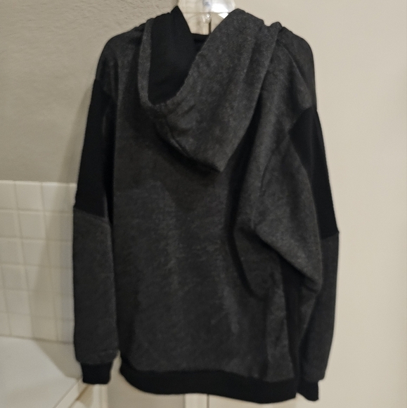 NWT Hudson & Barrow Men's Zippered Drawstring Hoodie in Black/Gray 2X - Picture 4 of 10